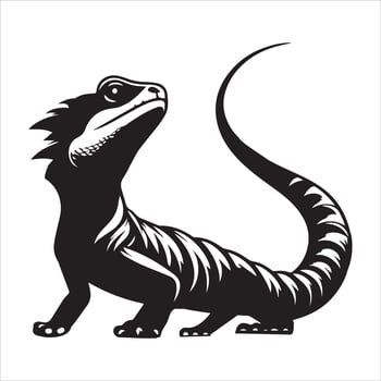 Elegant Black and White Fantasy Creatures vector