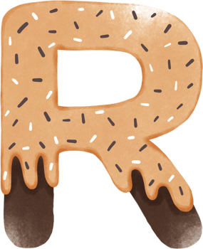 donut letter r for decoration png