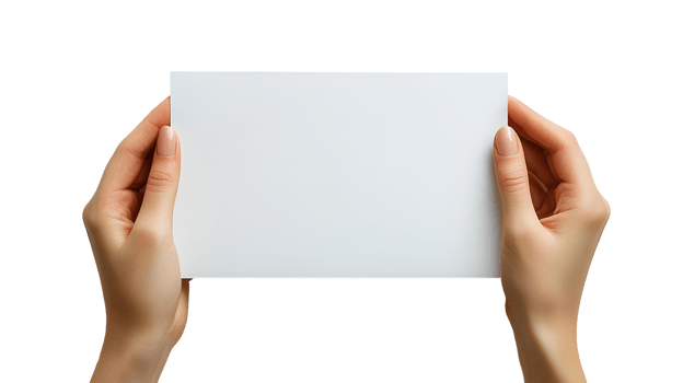 hands holding blank paper . Human hands holding a clean, white sheet of paper, perfect for mockups, presentations, and creative designs . white blank paper in female hands top view png