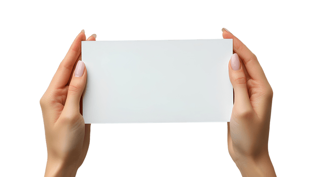 hands holding blank paper . Human hands holding a clean, white sheet of paper, perfect for mockups, presentations, and creative designs . white blank paper in female hands top view png
