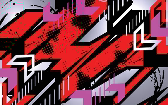 a red and black background with a geometric pattern vector