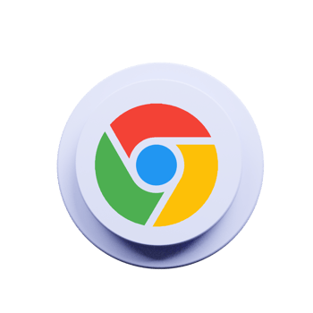 Google chrome icon on a flat shape png