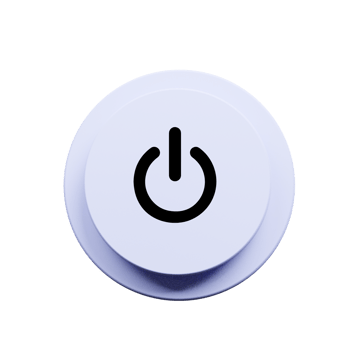 A white power button with a flat symbol on it png