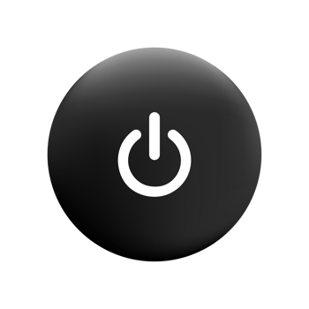 Power button icon on flat shape png