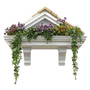 Eaves and Flowers on transparent background png