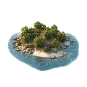image of a small island on a transparent background png