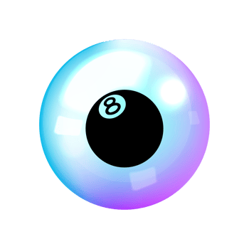 A blue and purple ball with an eight on it png