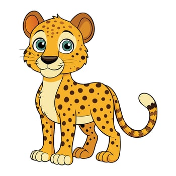Cartoon Cheetah Illustration Wild Animal Design vector