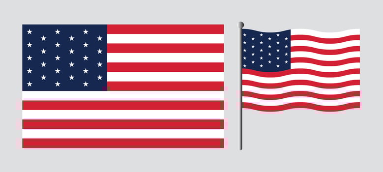 The national flag of the United States, symbol with official colors. America country identity object. perfect design for web or mobile app. vector