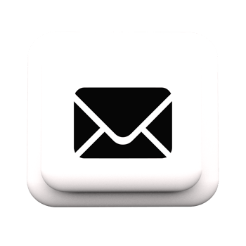 Email icon on a white button flat png