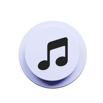 Music note icon on a flat shape png