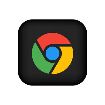 Chrome logo on flat shape png