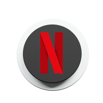 Netflix logo on a flat button png
