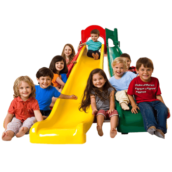 Children of different races playing on a playground png