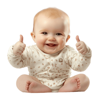 Baby Giving Two Thumbs Up on transparent background png