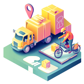 An illustration depicting online shipping services png
