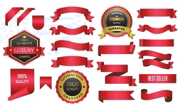 Badges and Ribbons Set. Ribbon Set Elements. vector