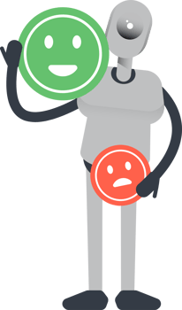 Humanoid Robot Character and Emoticon Sign png