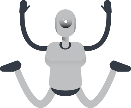Humanoid Robot Character Jumping png