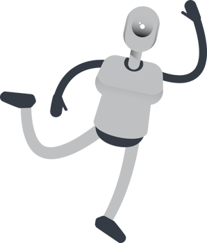 Humanoid Robot Character Jumping and Flying png