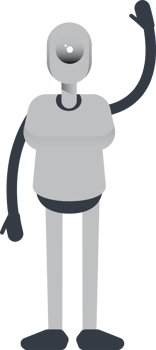 Humanoid Robot Character Raising Hand Illustration png