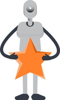 Humanoid Robot Character Holding Star png