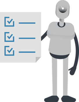 Humanoid Robot Character and Check List Document png