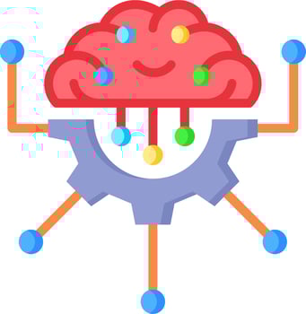 A brain with many dots on it vector
