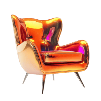 Orange Chair with Glossy Finish png