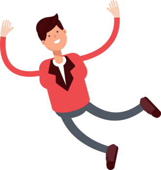 Businessman in Red Suit Character Relaxing and Jumping png