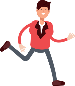 Businessman in Red Suit Character Running png