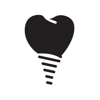 dental implant Glyph Icon White Background vector