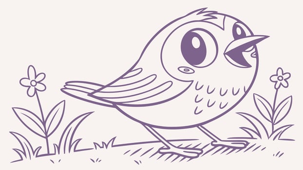 A cartoon bird with a big smile on its face vector