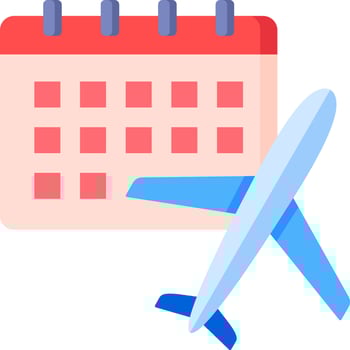 A plane and a calendar on a white background vector