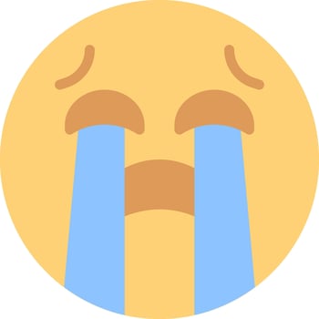 Emoji crying face icon vector