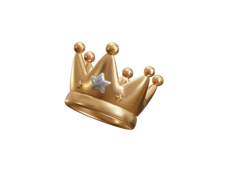 Golden Crown Icon 3d Render concept of Golden Crown Emoji, monarch symbol, Rich, Winner and king queen crown icon Illustration vector
