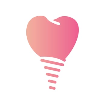 dental implant Flat Gradient Icon White Background vector