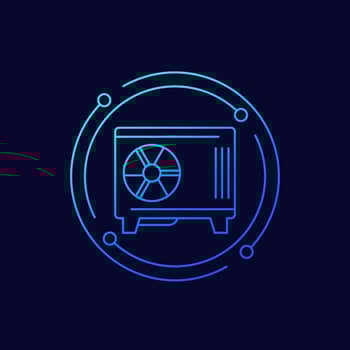heat pump icon, linear design vector