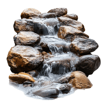 Scenic Waterfall with Clear Waterfalling Over a Rocky Path on Transparent Background png