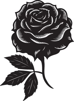rose flower design logo style vector