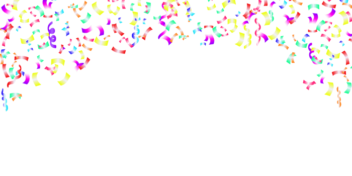 Colored confetti on top of photo on blank background png