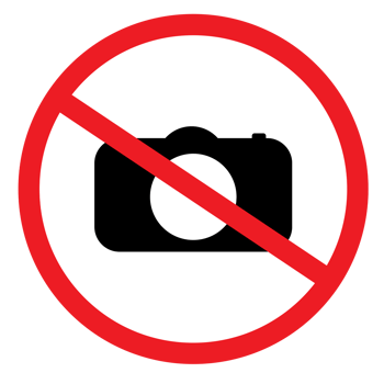 No Photography sign on a blank background. Suitable for security, privacy, or restricted areas. png