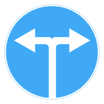 Sign with arrows pointing left and right on a blank background. Ideal for direction or choices. png