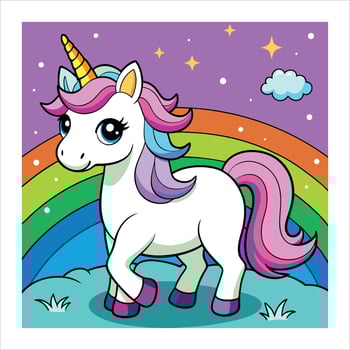 unicorn with star background vector