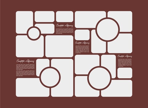 Pictures or photos frame collage comics page grid layout abstract photo frames and digital photo wall template vector