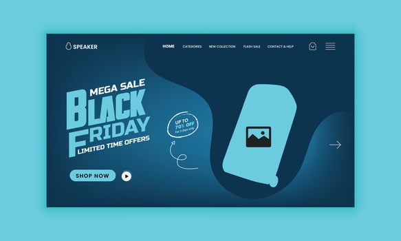 Super sale Black Friday Website Landing Page, Web Banner, Horizontal Banner User Interface Design Template vector
