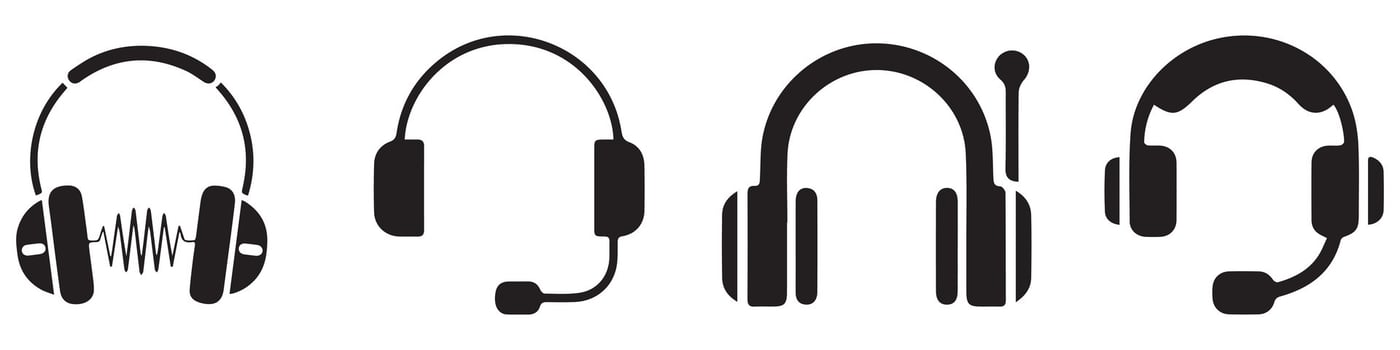 Set of music headphones icons. Illustration EPS 10 vector