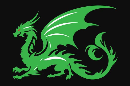 Dragon Silhouette Design Fierce and Powerful Mythical Creature Art vector