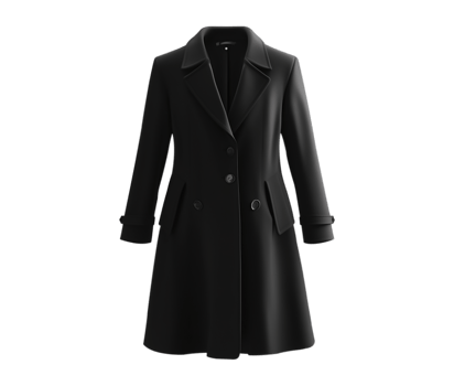 A black coat with a long collar png