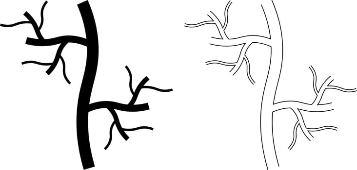 outline silhouette human artery icon set vector